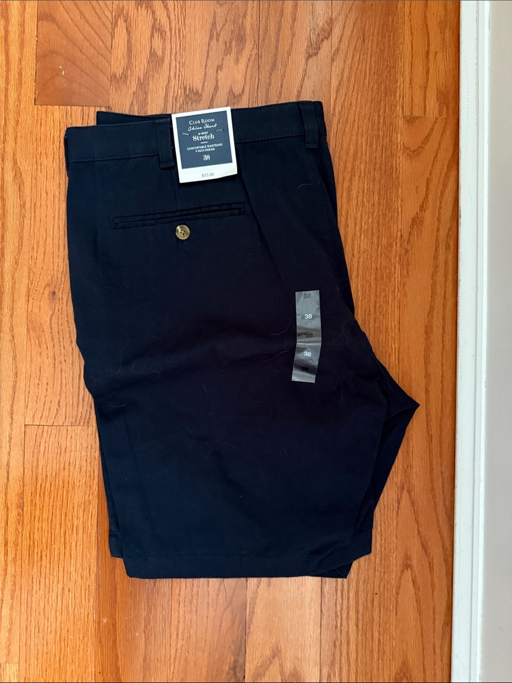 Club Room Black Men’s Flat-Front Stretch Shorts